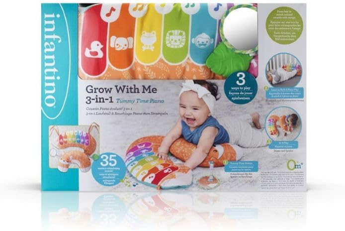 Infantino Grow with Me 3-in-1 Tummy Time Piano Fox