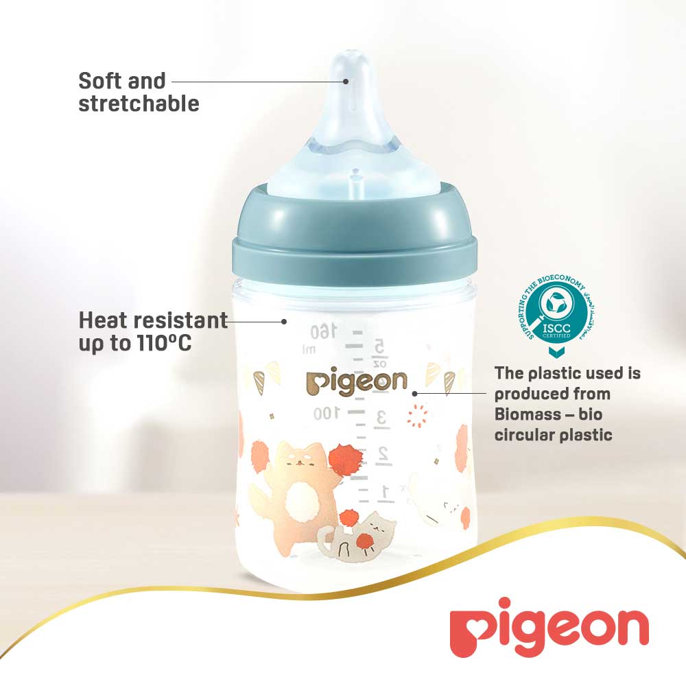 Pigeon Softouch Wide Neck Feeding Bottle Cat Design 160 ml