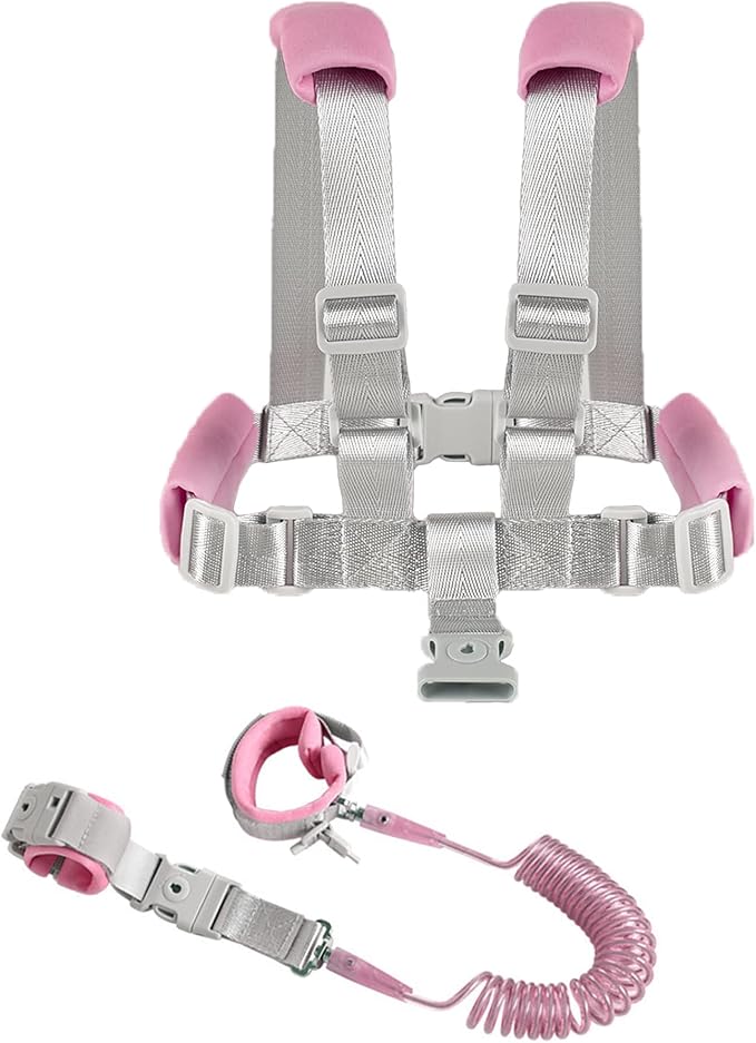 2 in 1 Toddler Safety Leash with Harness -Pink