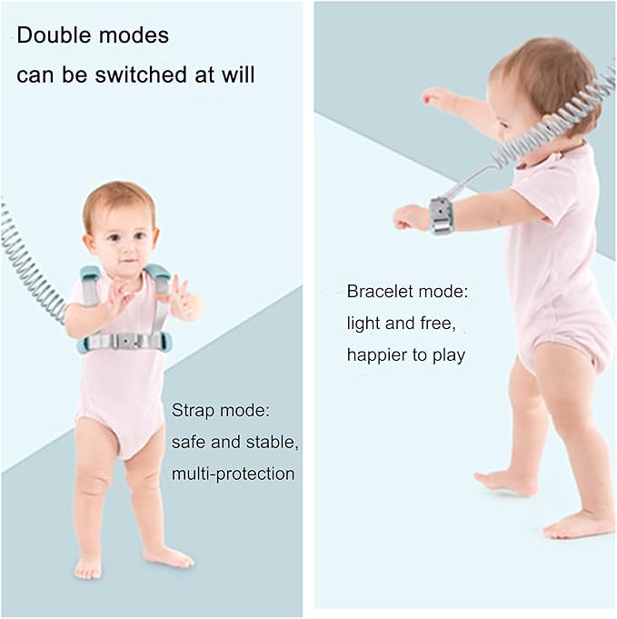 2 in 1 Toddler Safety Leash with Harness Blue
