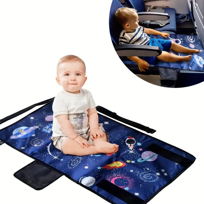 Kids Airplane Seat Extender Blue Universe