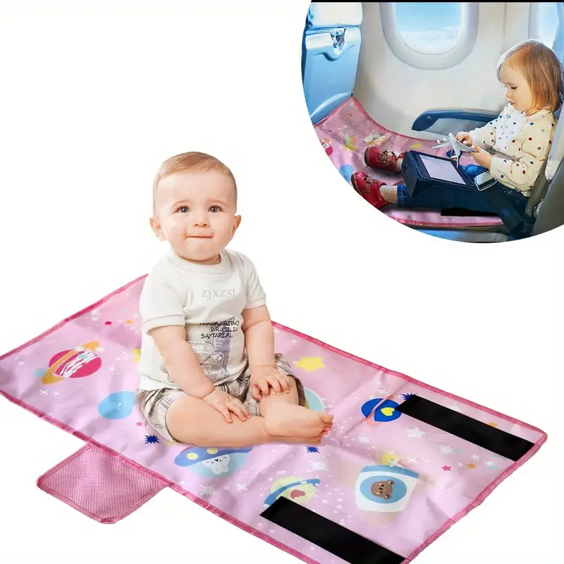 Kids Airplane Seat Extender Pink Bear