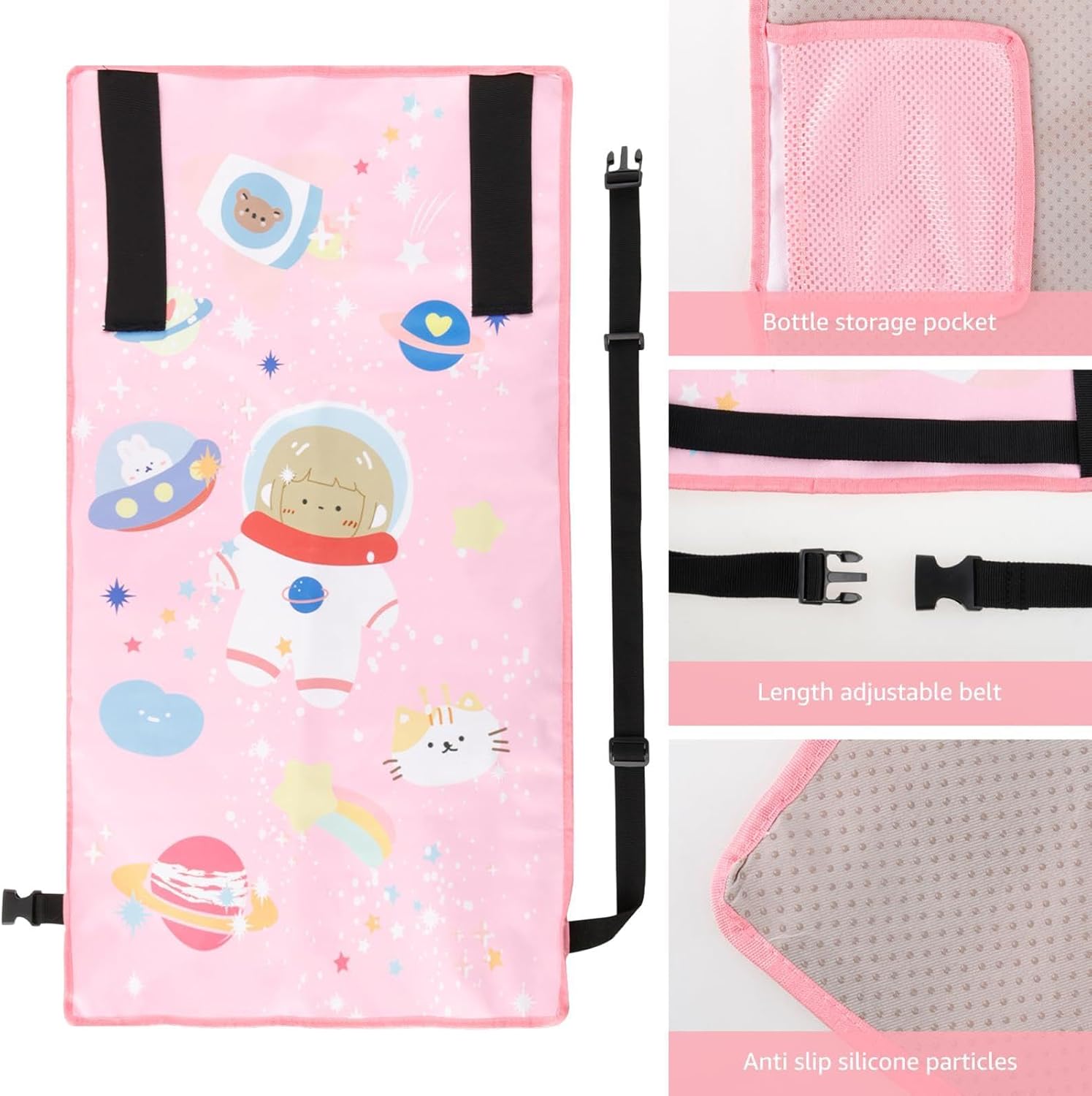 Kids Airplane Seat Extender Pink Bear