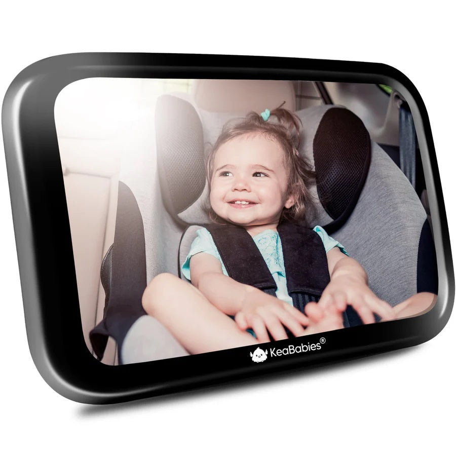 KeaBabies Baby Carseat Mirror Matte Black Large