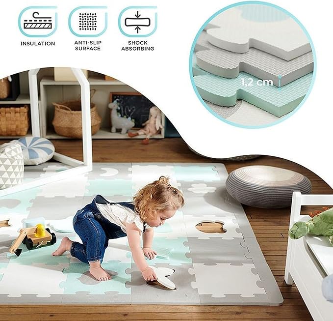 Kinderkraft  Mata Puzzle Luno Shapes Mat 30pcs  Yellow