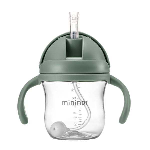 Mininor Straw Bottle Tritan 220ml Willow Green
